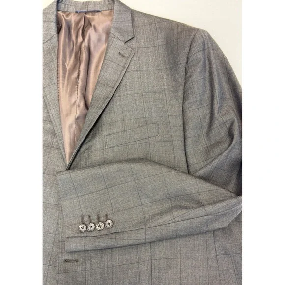 Ralph Lauren Mens Wool Plaid Blazer Sport Coat‎ Gray Brown